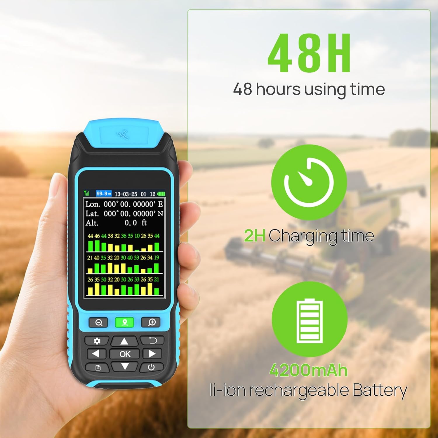 Handheld GPS Survey Equipment, High-Precision Rugged Land Surveying Equipment for Mountainous Terrain, Farmland, Forest, Ranch, Mining Lake - Image 6