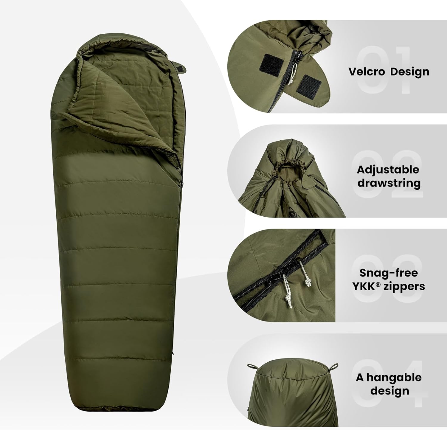 OneTigris Bushcrafter’s Sleeping Bags, Mummy Sleeping Bag for Camping Hiking Backpacking, Survival Gear - Image 7