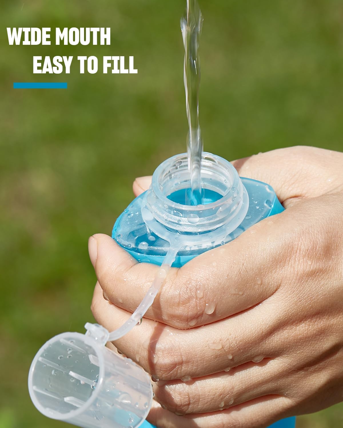 Running Vest Soft Flask, BPA-Free 500ml Collapsible Water Bottle for Hydration Backpack, Folding Running Water Bottle for Running Hiking Cycling Climbing (White, 500 ML) - Image 2